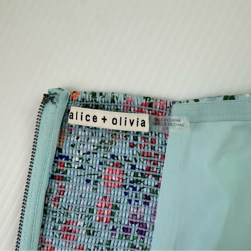 Alice + Olivia Ceresi Floral Smocked Bandeau Top, 6 - Picture 6 of 15